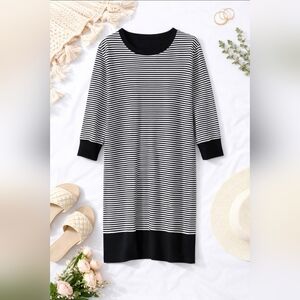 Charlie Paige Black and White Striped Dress